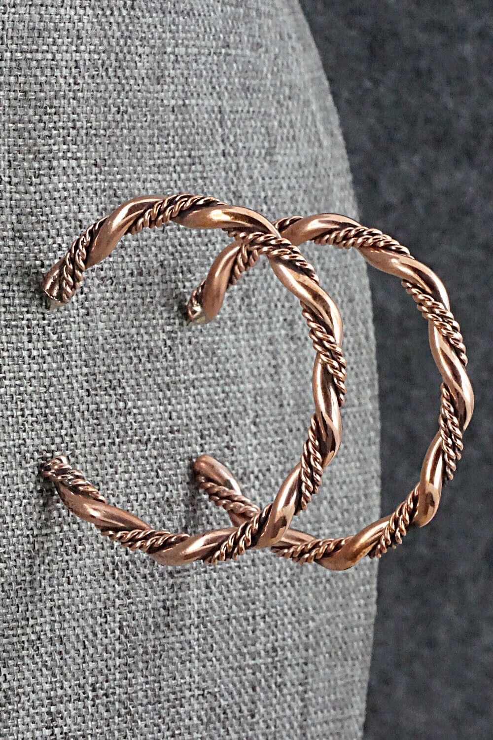 Copper Hoop Earrings - Elaine Tahe