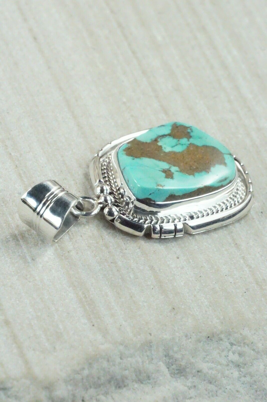 Turquoise & Sterling Silver Pendant - Samuel Yellowhair
