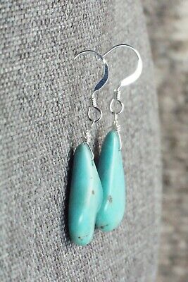 Turquoise & Sterling Silver Earrings - Navajo
