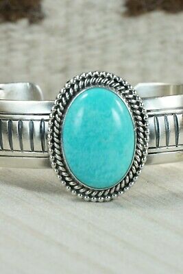 Navajo Turquoise and Sterling Silver Bracelet - Raymond Delgarito