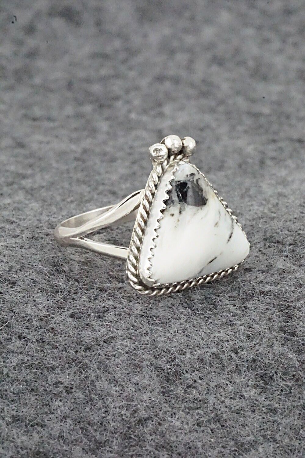 White Buffalo & Sterling Silver Ring - Judy Largo - Size 7.5
