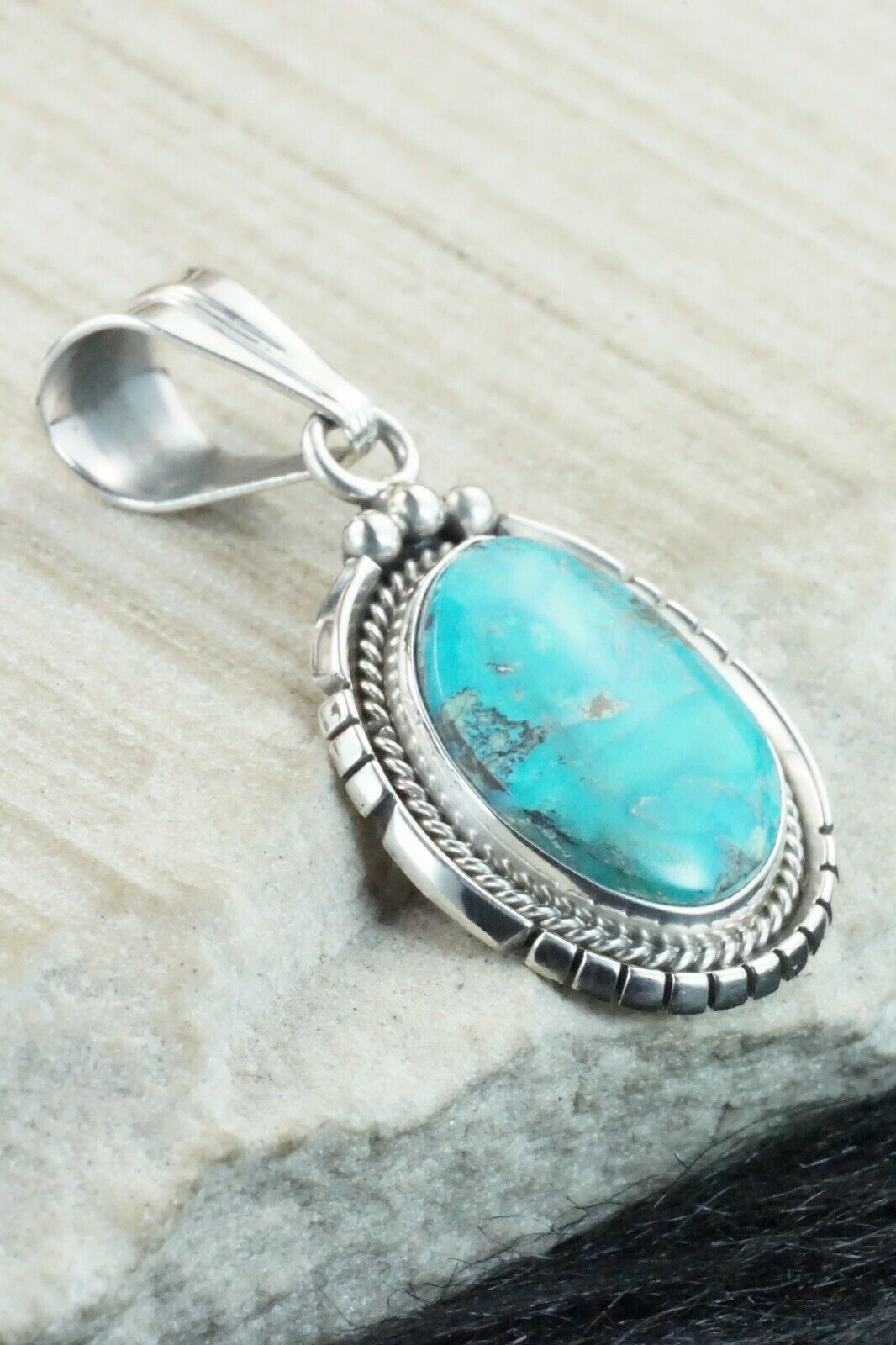 Turquoise & Sterling Silver Pendant - Samuel Yellowhair