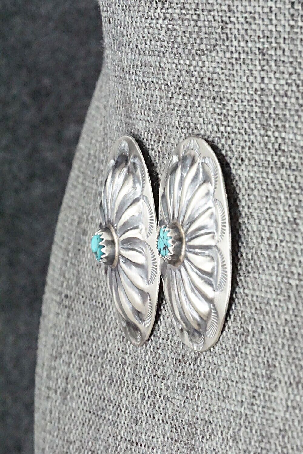 Turquoise & Sterling Silver Earrings - Joan Begay