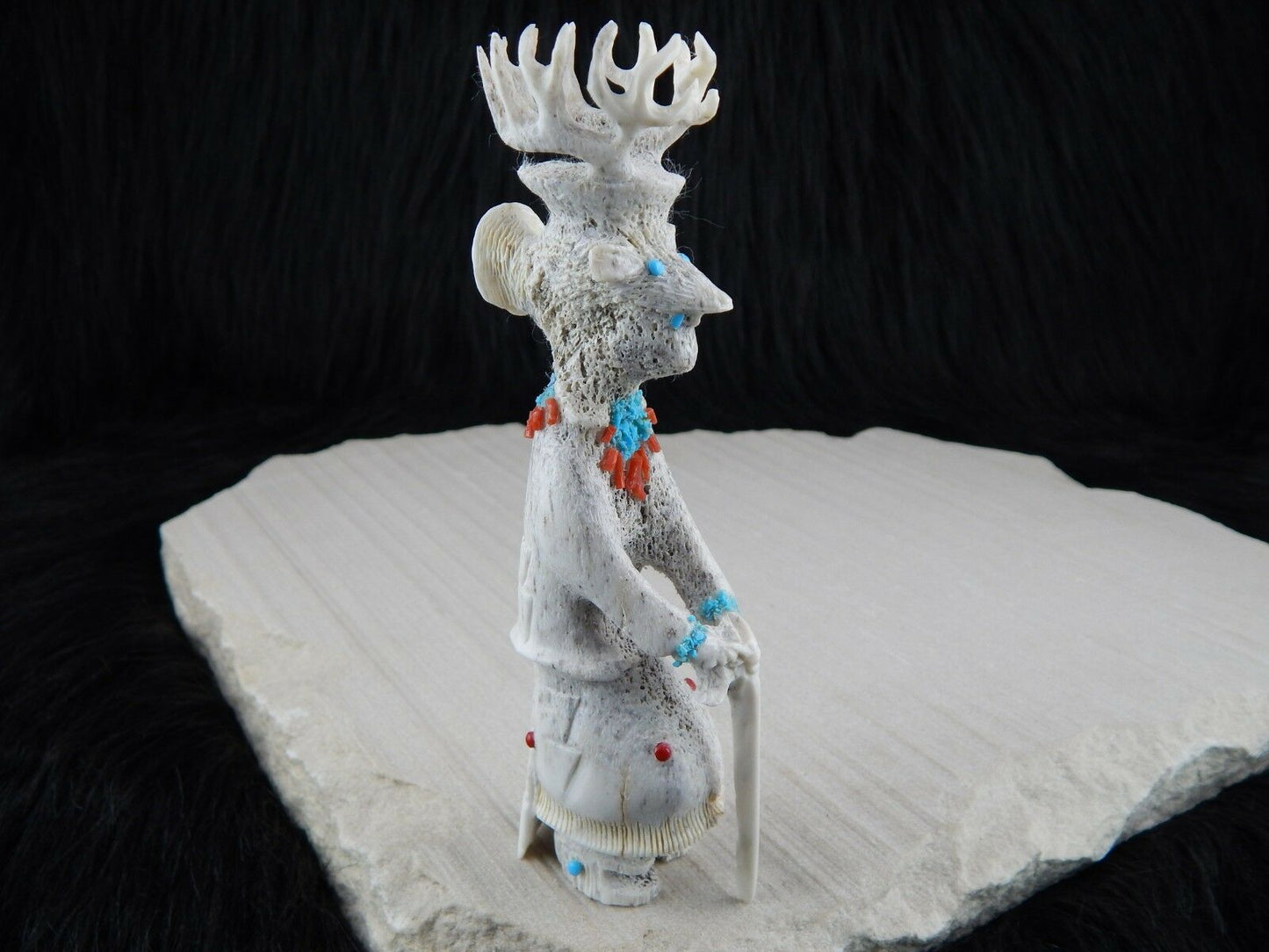 Dancer Zuni Fetish Carving - Marlon Lowsayatee - High Lonesome Trading