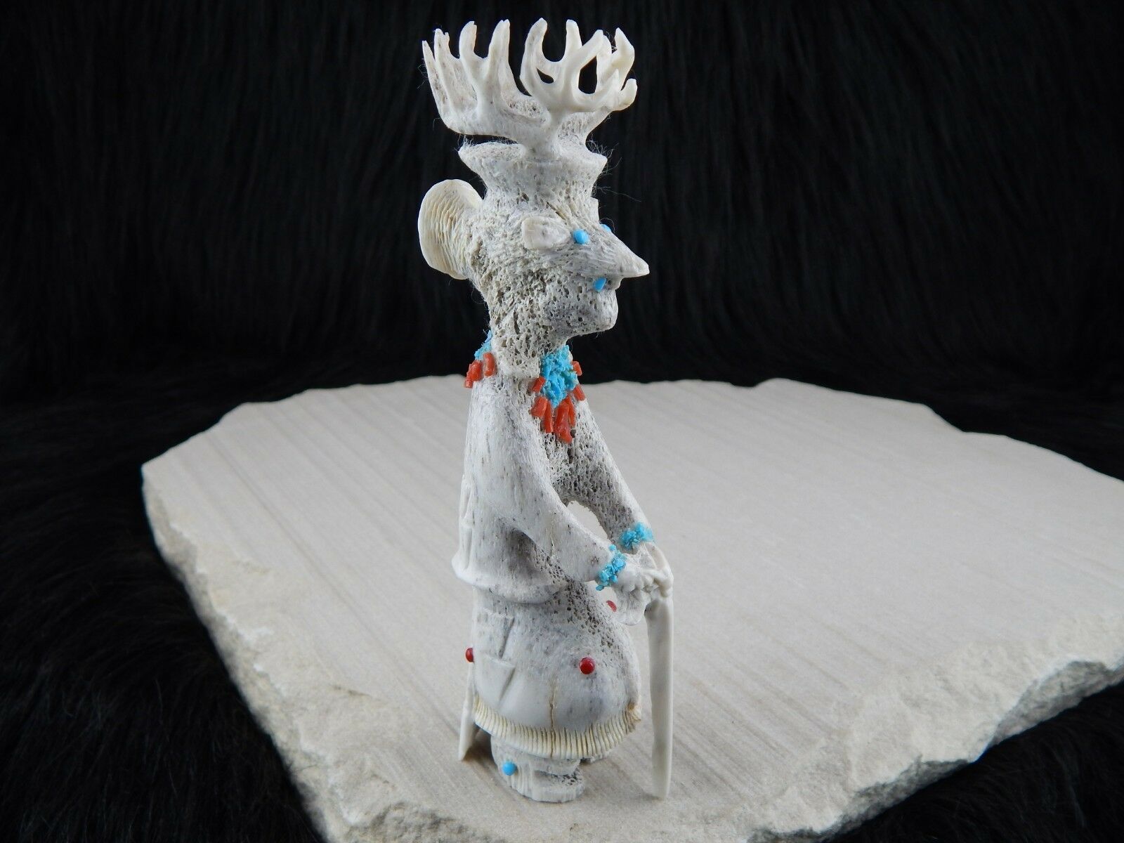 Dancer Zuni Fetish Carving - Marlon Lowsayatee - High Lonesome Trading