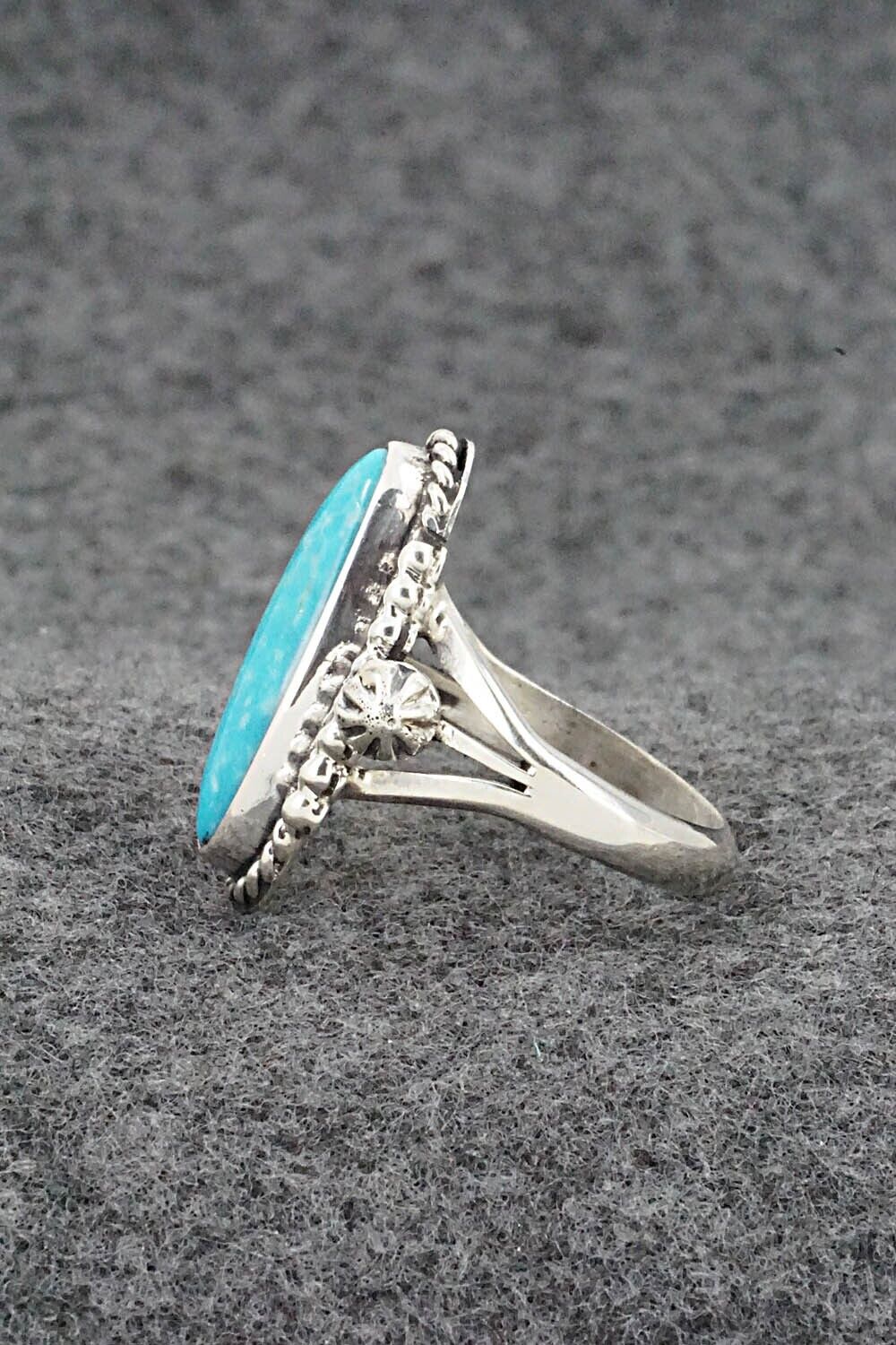 Turquoise & Sterling Silver Ring - Samuel Yellowhair - Size 7