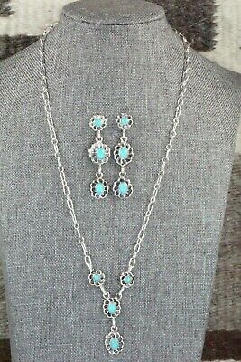 Turquoise & Sterling Silver Necklace and Earrings - Sadie Jim