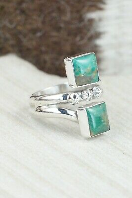 Turquoise & Sterling Silver Ring - Bobby Platero - Size 8