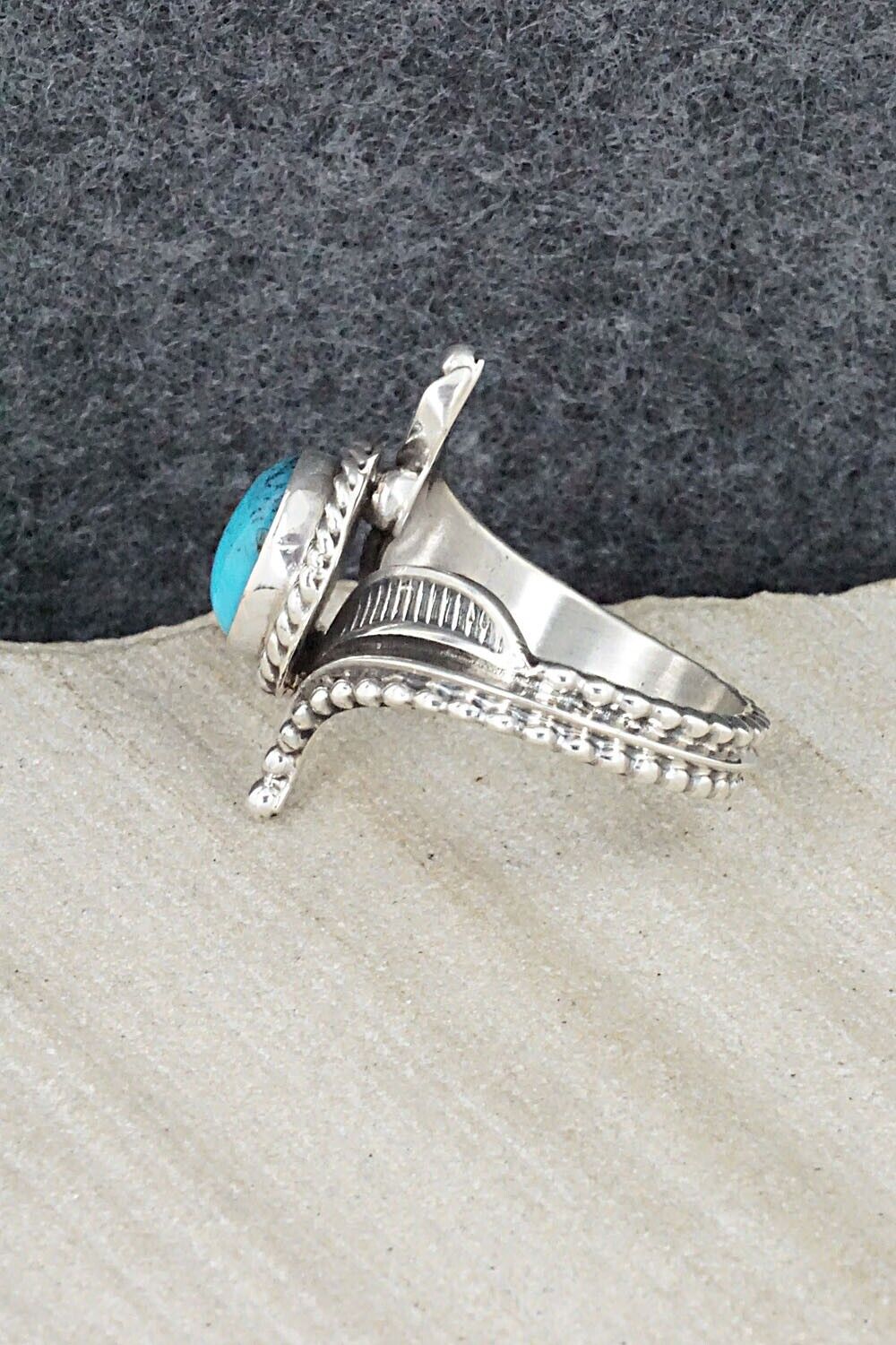 Turquoise & Sterling Silver Ring - Thomas Yazzie - Size 8