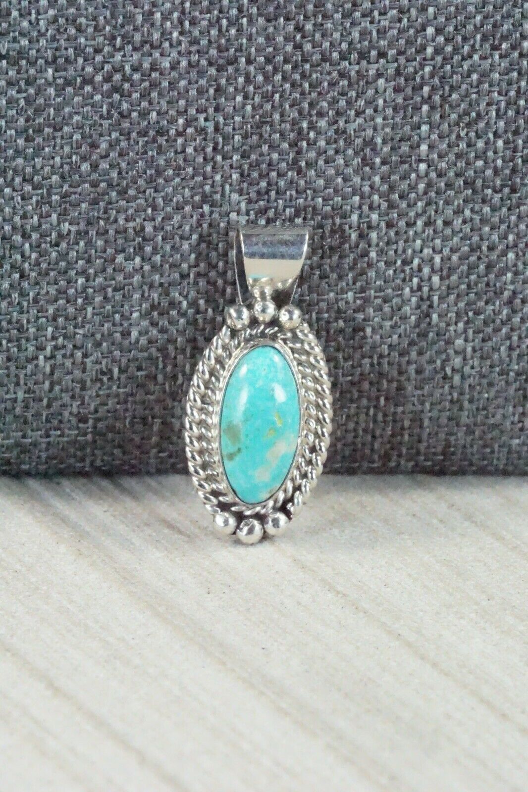 Turquoise & Sterling Silver Pendant - Jan Mariano