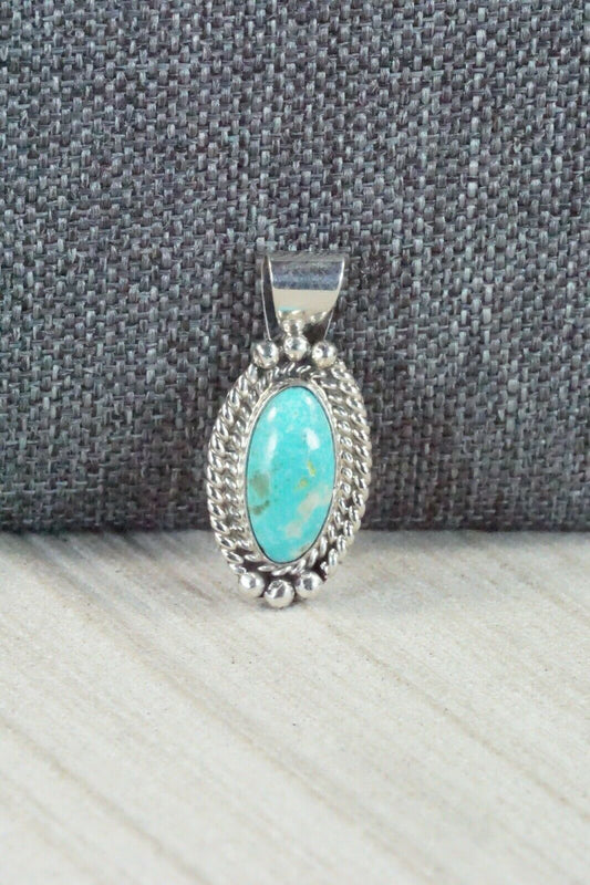 Turquoise & Sterling Silver Pendant - Jan Mariano