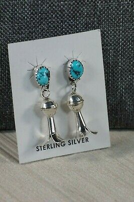 Navajo Turquoise and Sterling Silver Blossom Earrings - Marie Kirlie - High Lonesome Trading