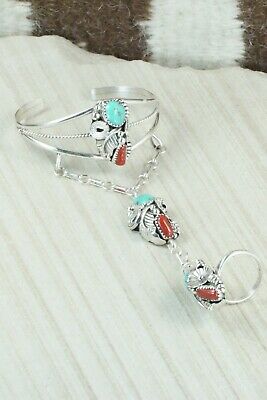 Turquoise & Coral Bracelet and Ring - Max Calladitto