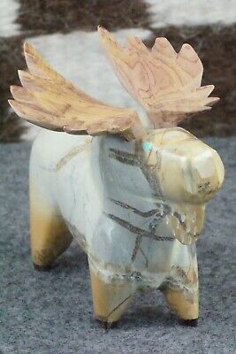 Moose Zuni Fetish Carving - Enrike Leekya