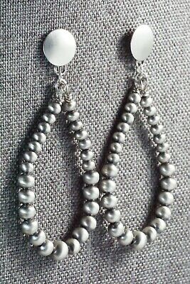 Sterling Silver Navajo Pearl Earrings - Jan Mariano