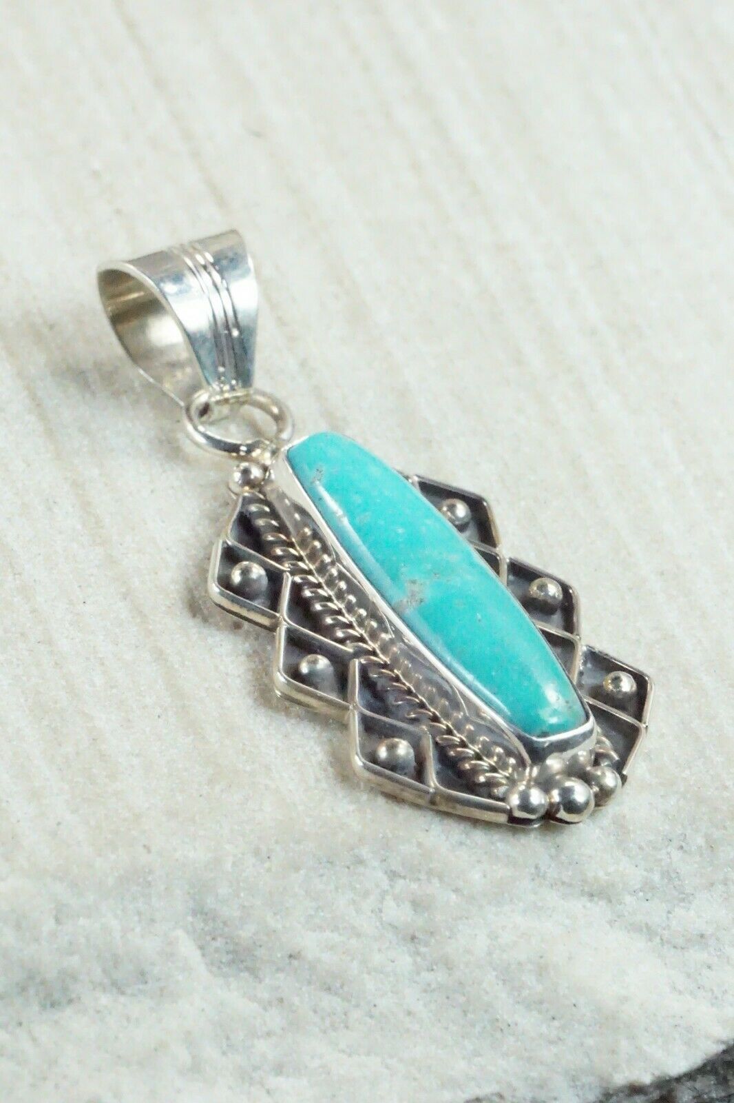 Turquoise & Sterling Silver Pendant - Navajo