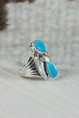Navajo Turquoise and Sterling Silver Ring - Jeanette Saunders - Size 6.5 - High Lonesome Trading
