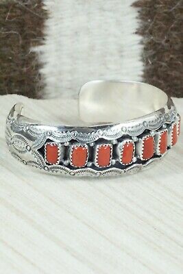 Coral and Sterling Silver Bracelet - Wilbert Muskett Sr.