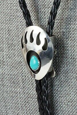 Turquoise & Sterling Silver Bolo Tie - Virginia Long