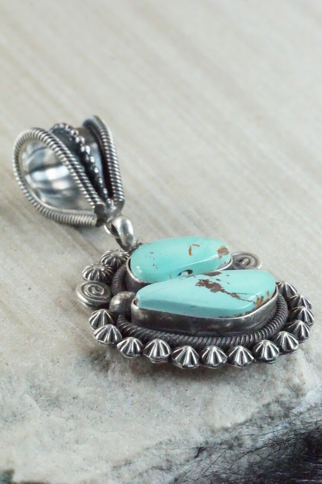 Turquoise & Sterling Silver Pendant - Jess Martinez