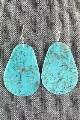 Turquoise & Sterling Silver Earrings - Lupe Lovato - Santo Domingo