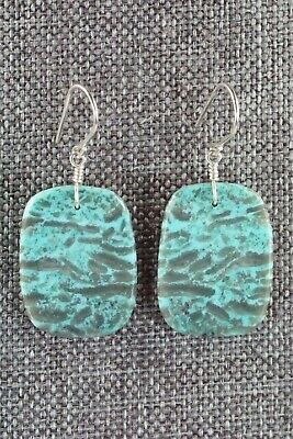 Turquoise & Sterling Silver Earrings - Lester Abeyta - Santo Domingo