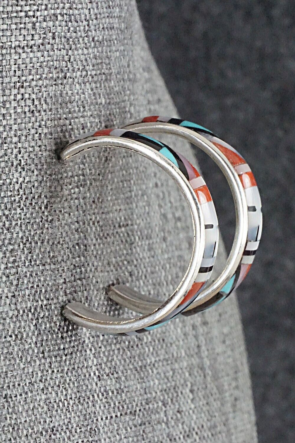 Multi Stone Inlay & Sterling Silver Earrings - Delberta Boone