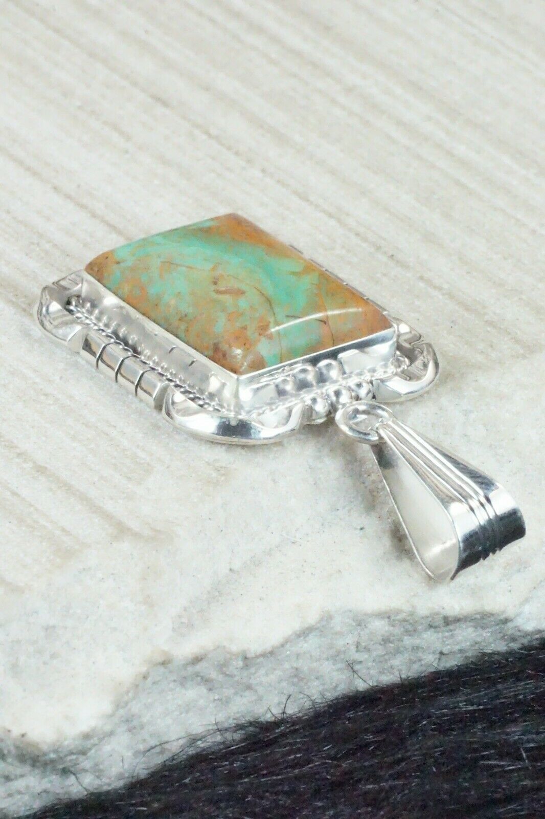 Turquoise & Sterling Silver Pendant - Samuel Yellowhair