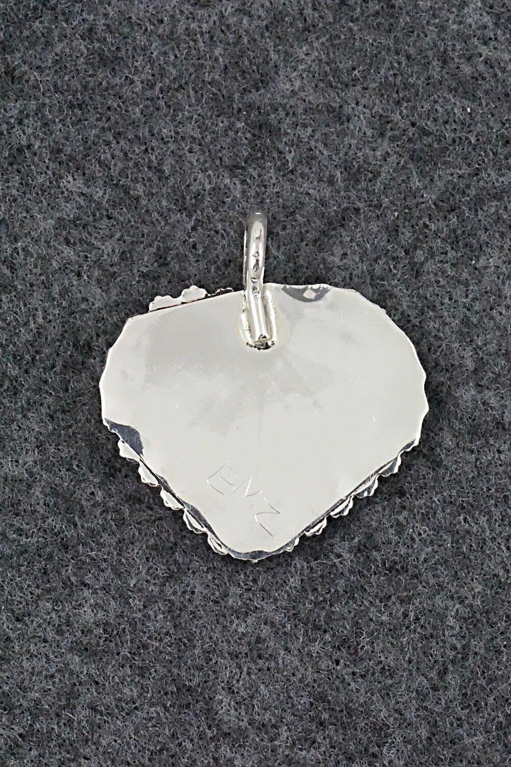 Spiny Oyster, Turquoise and Sterling Silver Pendant - Evelyn Mahkee