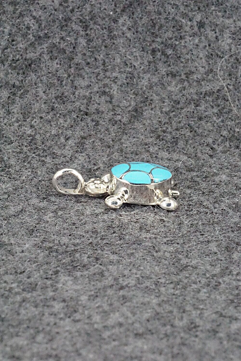 Turquoise and Sterling Silver Pendant - Amielda Peynetsa