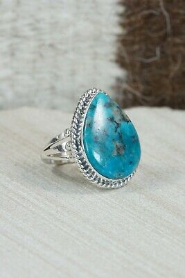 Navajo Turquoise and Sterling Silver Ring - Tom Dinetso - Size 7.25