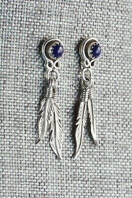Lapis & Sterling Silver Earrings - Navajo