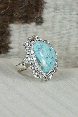 Navajo Turquoise & Sterling Silver Ring - Daniel Benally - Size 7.75