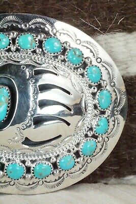 Turquoise & Sterling Silver Belt Buckle - Wilbert Muskett Sr.