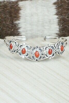 Coral & Sterling Silver Bracelet - Bobby Platero
