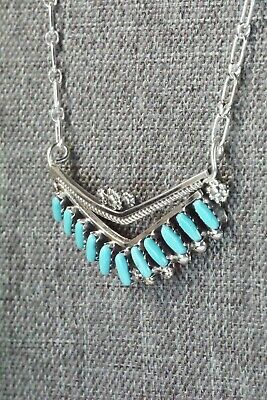 Turquoise & Sterling Silver Necklace - MaDerral Kallestewa - High Lonesome Trading