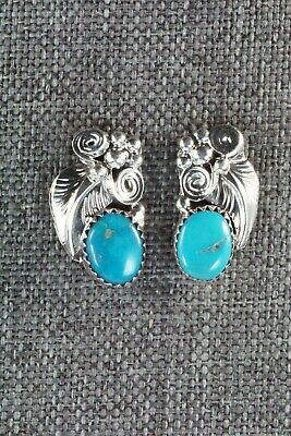 Turquoise & Sterling Silver Earrings - Etta Larry