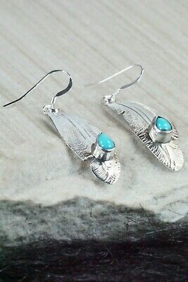 Turquoise & Sterling Silver Earrings - Genevieve Frank