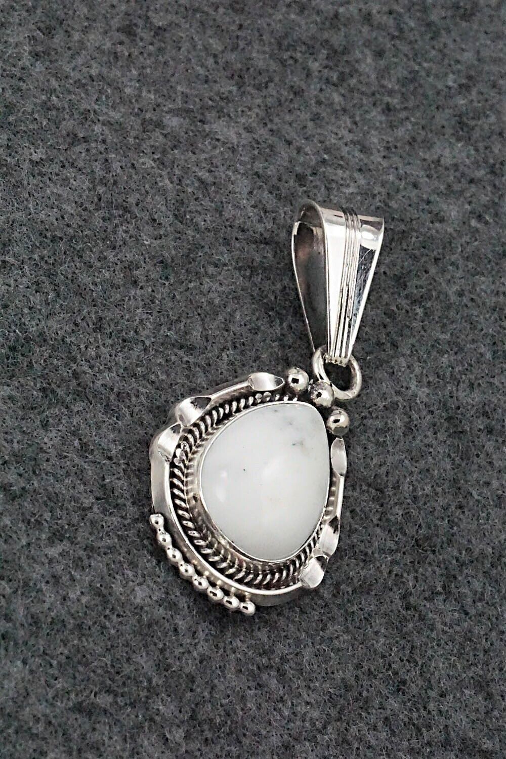 White Buffalo & Sterling Silver Pendant - Samuel Yellowhair