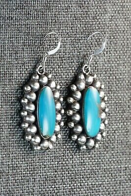 Navajo Turquoise & Sterling Silver Earrings - Freida Martinez