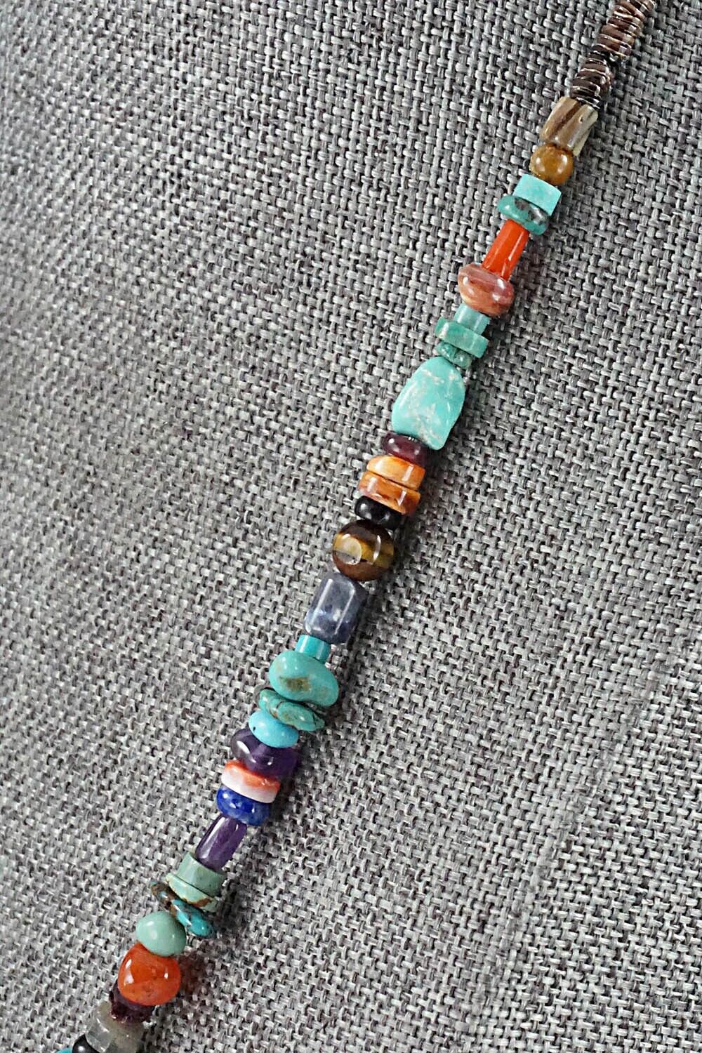 Multi Stone and Sterling Silver Necklace - Helen Tsosie