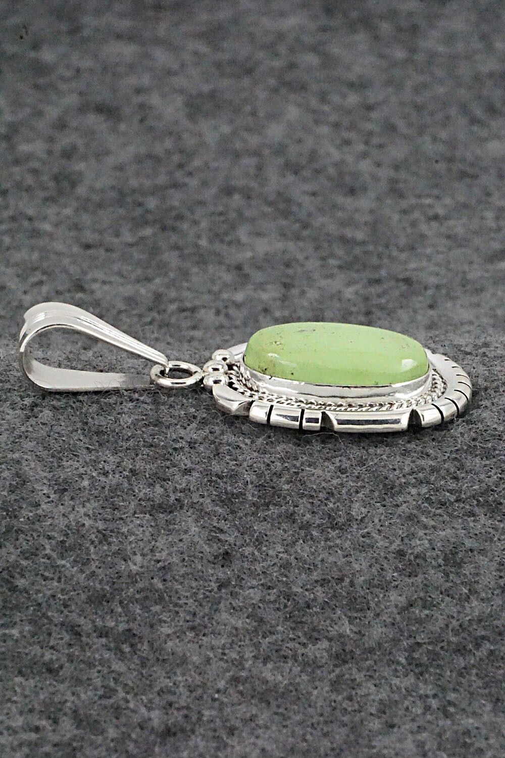 Gaspeite & Sterling Silver Pendant - Samuel Yellowhair