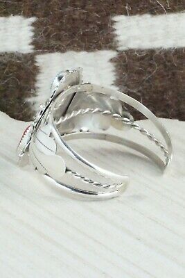 Turquoise, Coral & Sterling Silver Bracelet - Shirley Largo