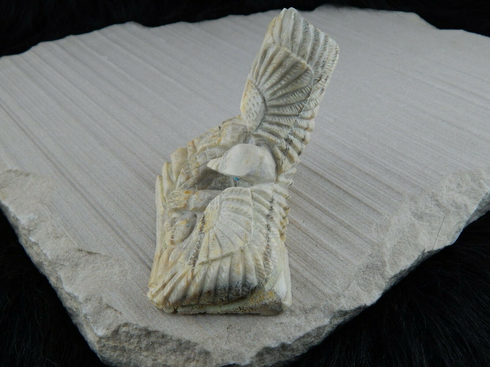 Eagle Zuni Fetish Carving - Jerrold Lahaleon - High Lonesome Trading