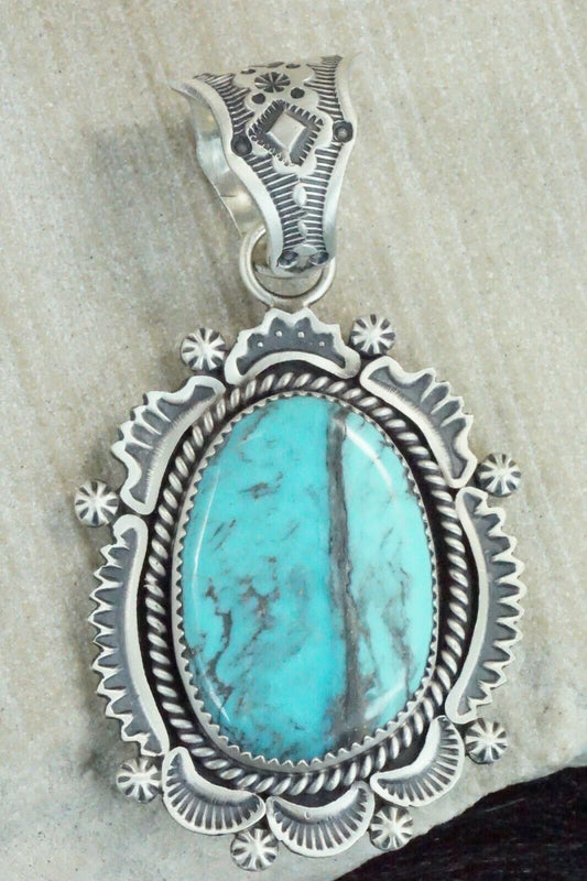 Turquoise and Sterling Silver Pendant - Harold Joe