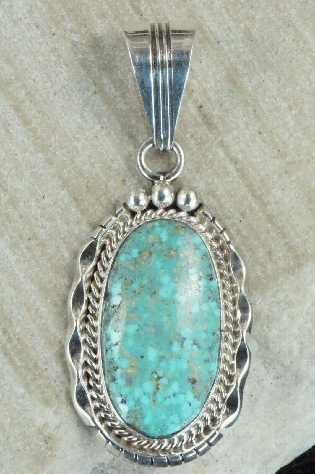 Turquoise & Sterling Silver Pendant - Samuel Yellowhair