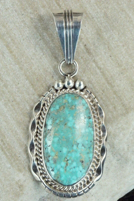 Turquoise & Sterling Silver Pendant - Samuel Yellowhair