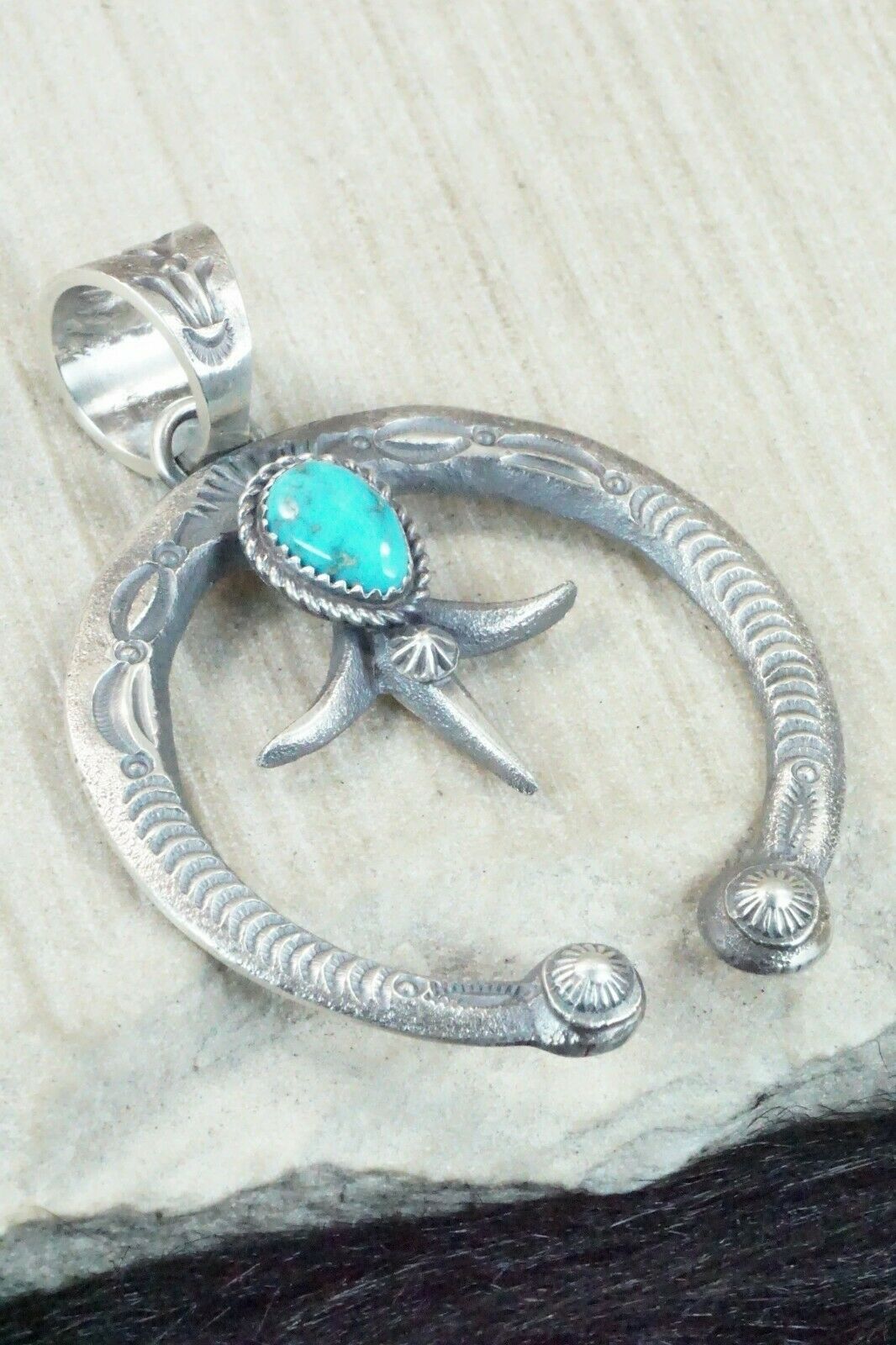 Turquoise and Sterling Silver Pendant - Eva & Linberg Billah - High Lonesome Trading