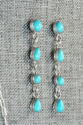 Turquoise & Sterling Silver Necklace and Earrings - JH Etsitty