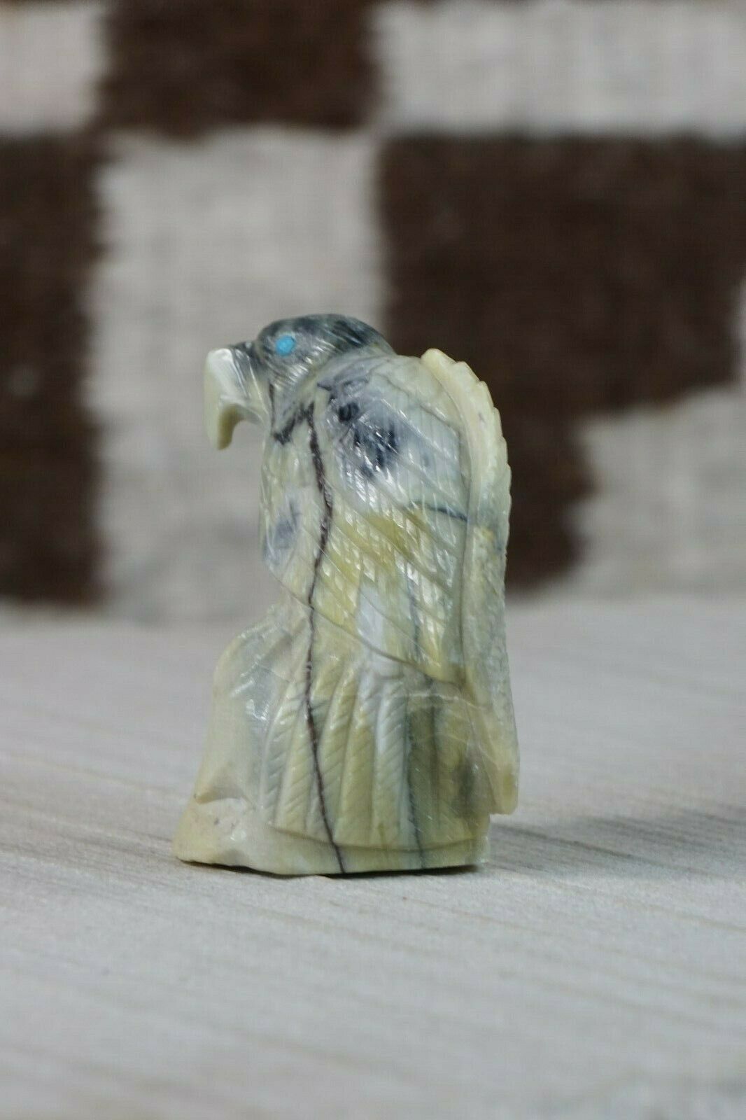 Eagle Zuni Fetish Carving - Derrick Kaamasee - High Lonesome Trading